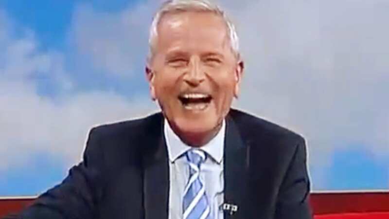 BBC presenter Peter Levy got the giggles as he discussed an appliance but the viewer made a raunchy joke (Image: BBC)