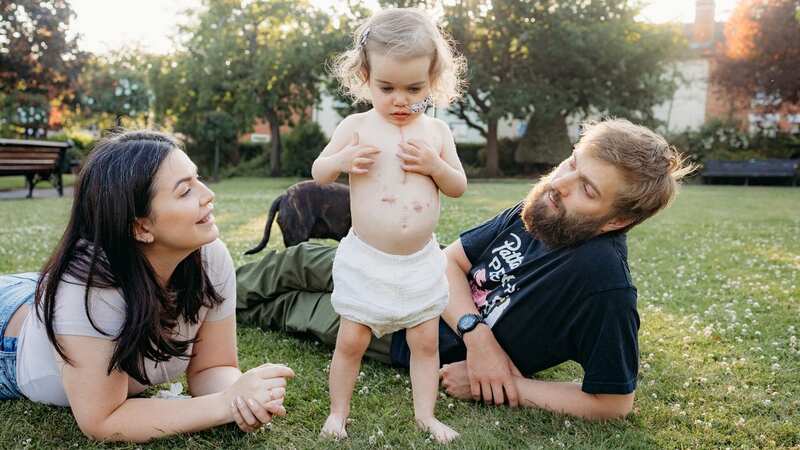 Lola Plimmer with her parents, Ella and Rob, after her successful heart transplant (Image: Jess Blakeman-Third Eye Photography)