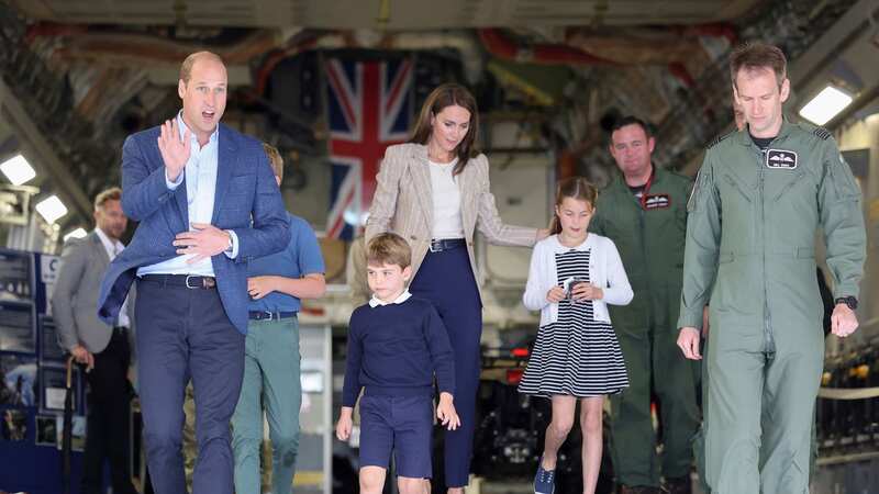 Kate and William took their children to an airshow today (Image: AP)