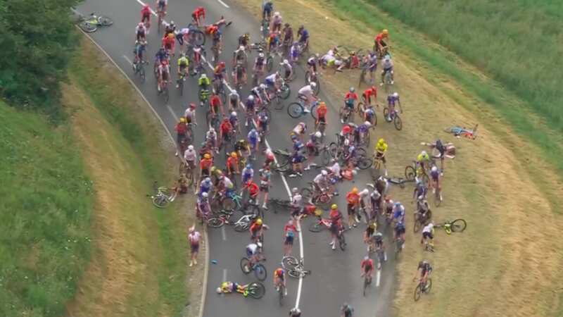 Tour de France stage HALTED as ambulances called following massive crash