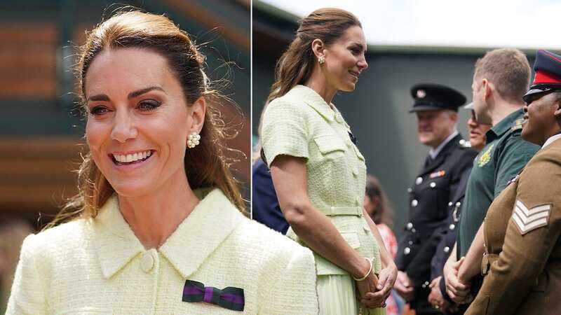 Kate takes her seat at Wimbledon as she braves stormy weather warning