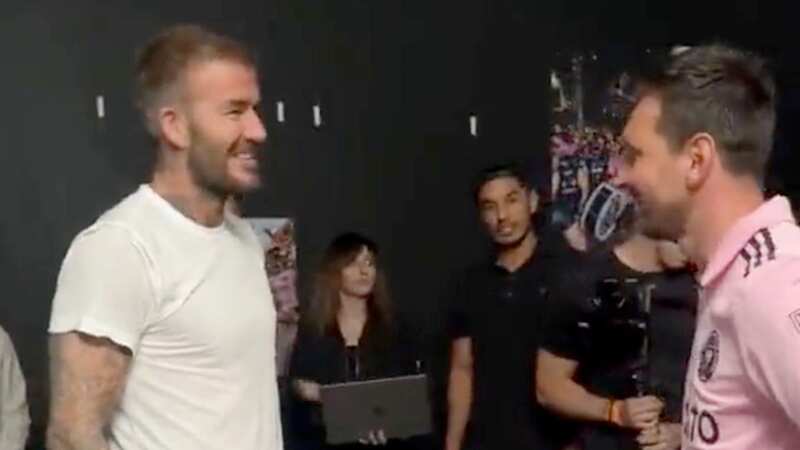 David Beckham spoke Spanish to Lionel Messi which surprised some fans (Image: Twitter/@SC_ESPN)