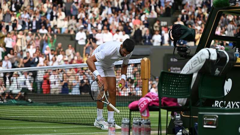 Novak Djokovic has been fined after smashing his racket at Wimbledon (Image: Getty Images)