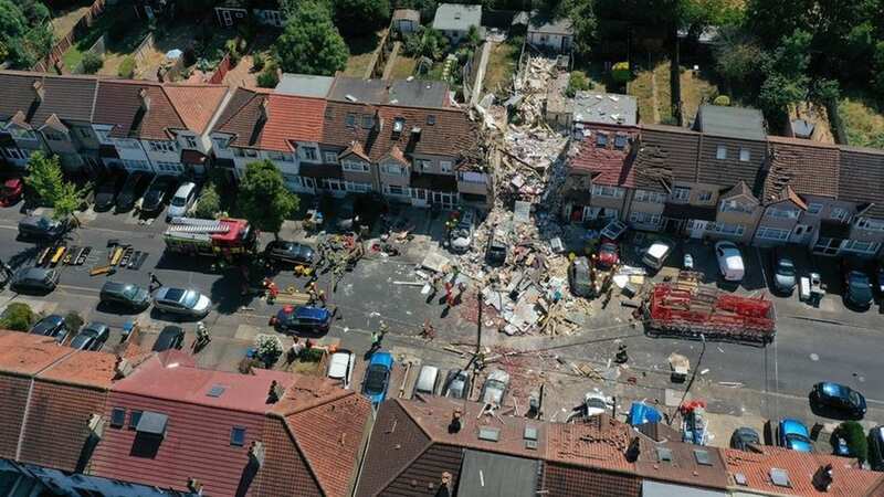 Hundreds of residents were evacuated from their homes after the explosion ripped through a terraced house (Image: UKNIP)