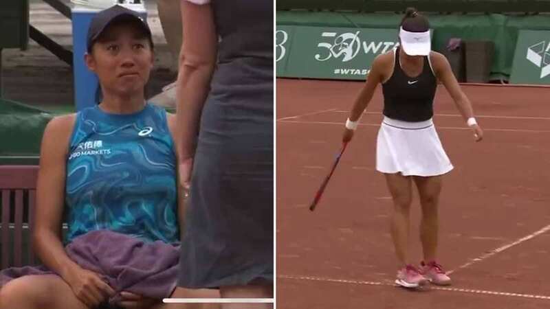 Zhang Shuai retired from her first round match at the Hungarian Grand Prix in tears