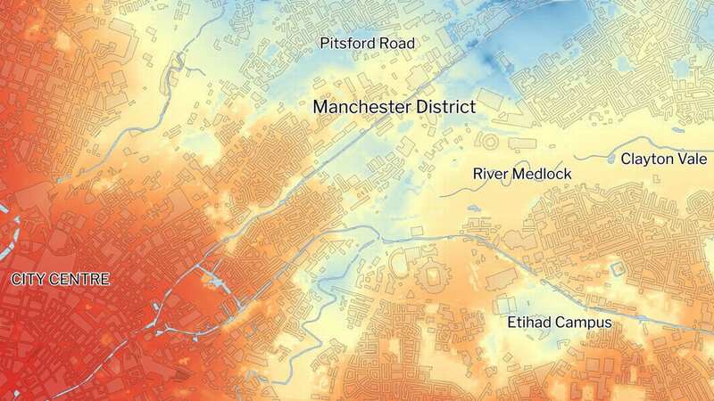 A heat map of Manchester taken a year ago (Image: PA)