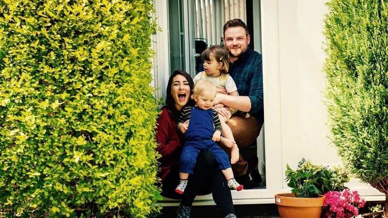Kate with husband John and children Auben and Everleigh during lockdown