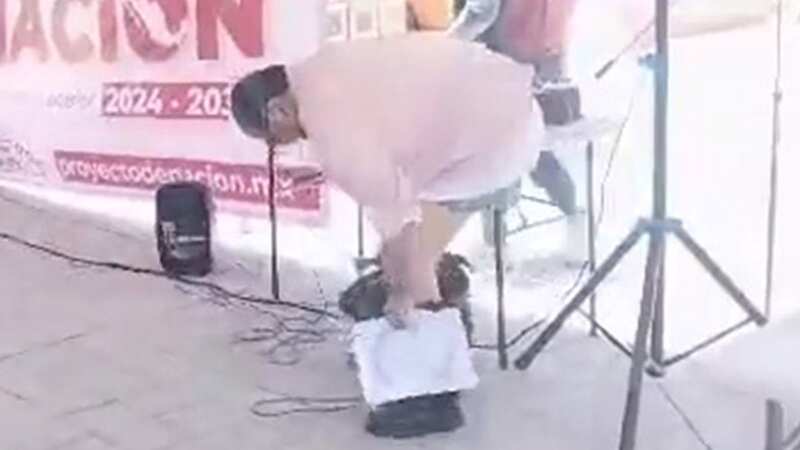 Politician humiliated as trousers fall down as he