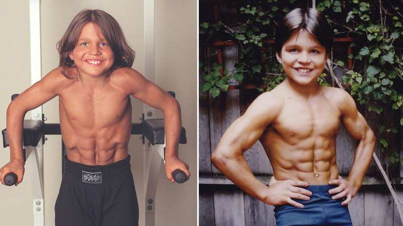 Richard Sandrak became a global sensation in 2000 for his muscles, despite being only eight (Image: Stewart Cook/REX/Shutterstock)
