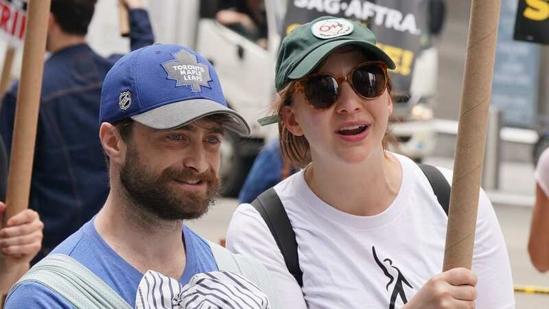 Daniel Radcliffe joined by girlfriend Erin Darke and newborn son as they join picket line in solidarity for SAG-AFTRA strike (Image: Kristin Callahan/REX/Shutterstock)