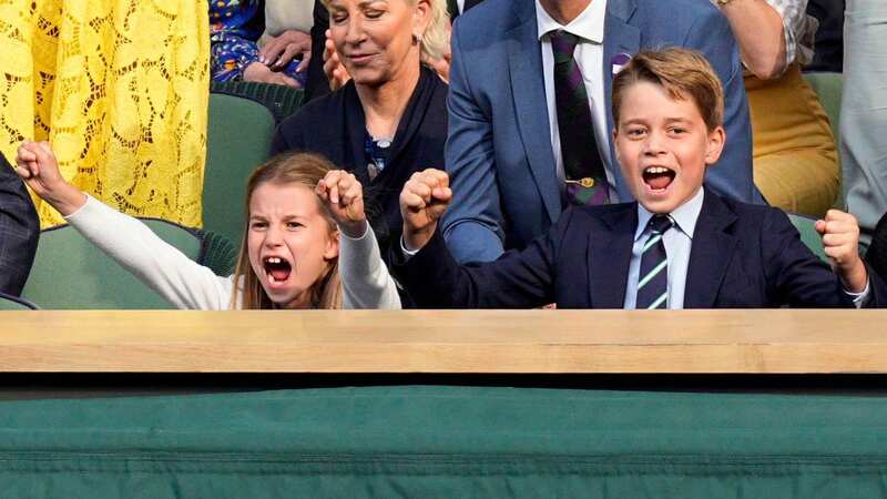 Prince George with his sister Princess Charlotte at the Wimbeldon final (Image: Dave Shopland/REX/Shutterstock)