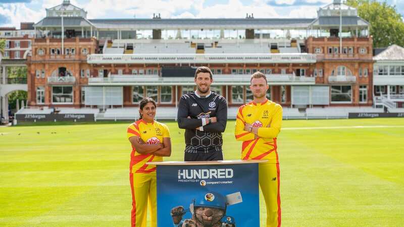 Naomi Dattani, Jamie Overton and Sam Cook preparing ahead of The Hundred presented by Compare the Market (Image: Compare The Market)