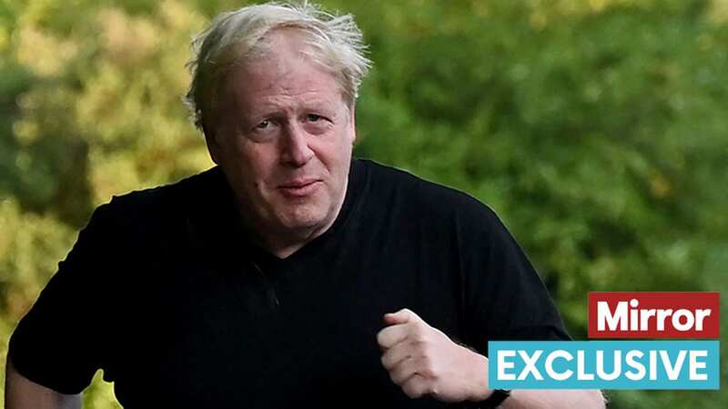 Boris Johnson running near his home in Brightwell-cum-Stowell (Image: AFP via Getty Images)