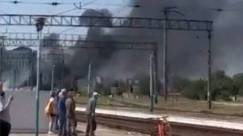 Oil store and arms were targeted in air strike (Image: Grab)