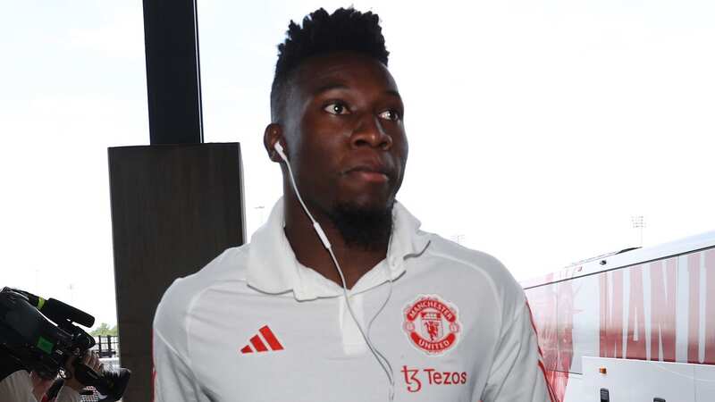 EAST RUTHERFORD, NEW JERSEY - JULY 22: Andre Onana of Manchester United arrives ahead of the pre-season friendly between Arsenal and Manchester United at MetLife Stadium on July 22, 2023 in East Rutherford, New Jersey. (Photo by Matthew Peters/Manchester United via Getty Images)