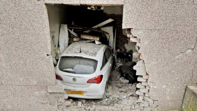 The couple were relaxing at the time before the teenage driver smashed through the front of their home