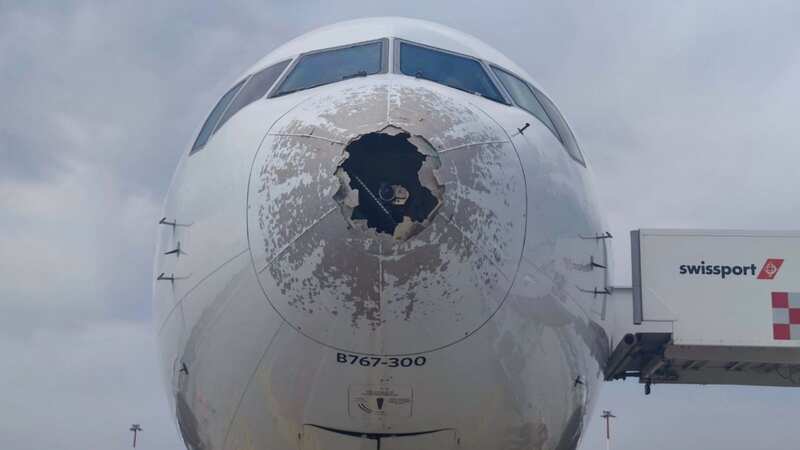 Image shows the extent of damage to the nose cone (Image: Twitter)