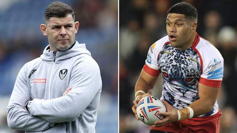 St Helens boss Paul Wellens, left, and Leigh captain John Asiata