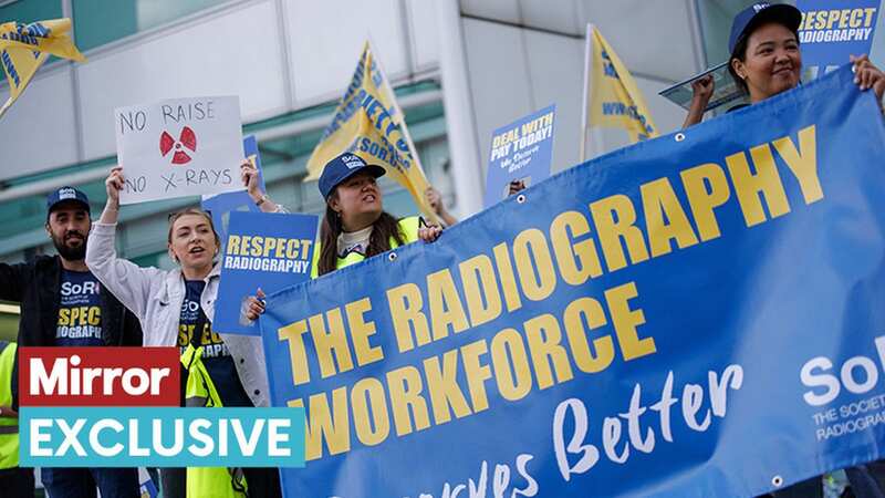 Radiographers across Britain are on strike over pay and staffing conditions (Image: TOLGA AKMEN/EPA-EFE/REX/Shutterstock)