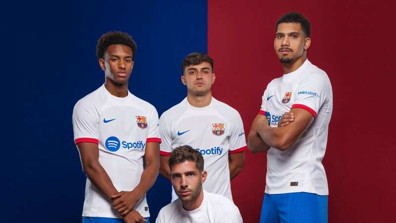 The new Barcelona kit takes its cue from the 1970s (Image: Barcelona/Nike)