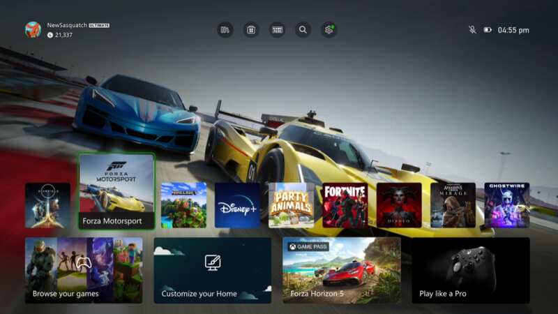Microsoft is rolling out a new home screen for its Xbox Series X|S and One and despite it still being outdated we can only hope the Xbox PC app is next. (Image: Microsoft / Xbox)