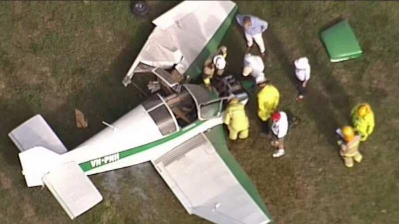 The pilot of the second plane survived the crash "relatively uninjured" (Image: Nine)