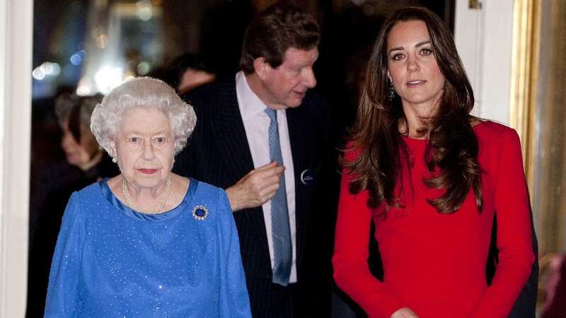 Kate pictured with the late Queen at Buckingham Palace in 2014 (Image: AFP/Getty Images)