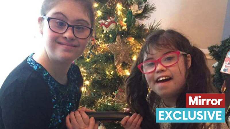 Thomas’s daughter Charlotte (right) and Nicola’s daughter Jess at Christmas in 2016