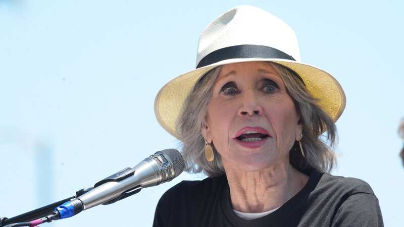Jane Fonda stands in solidarity and rallies strike members after cancer battle