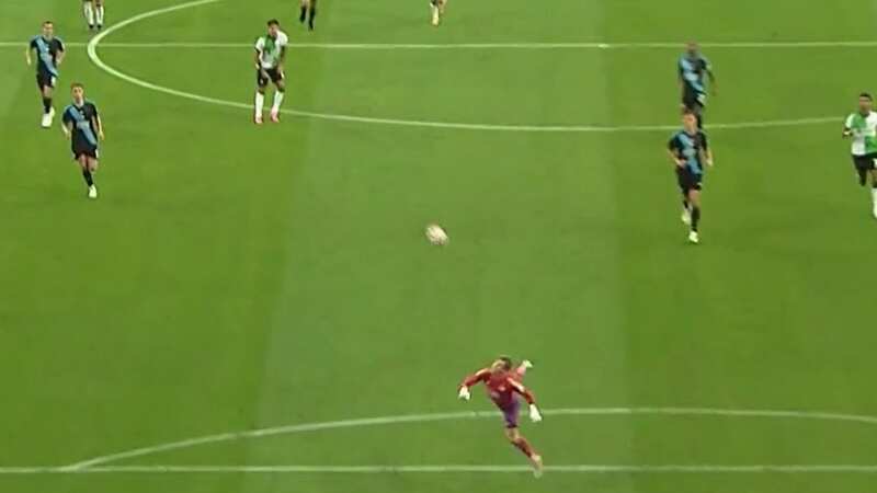 Dominik Szoboszlai attempted to score his first Liverpool goal with an audacious chip (Image: LFCTV)