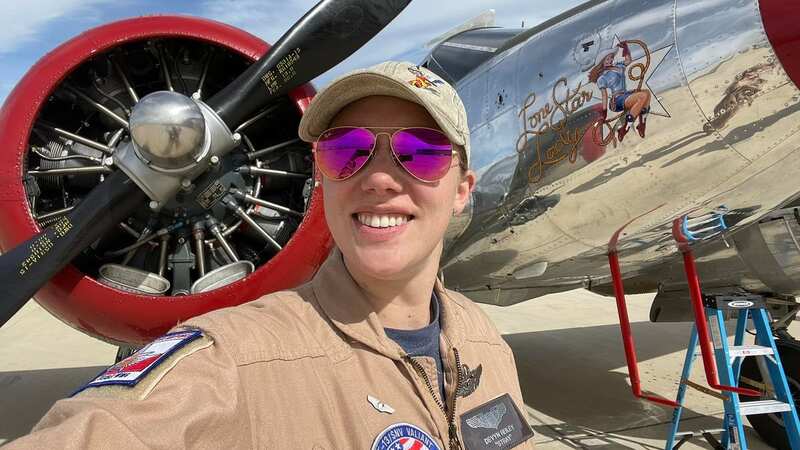 Devyn Reiley was the pilot of a vintage World War 2 T-6 Texan aircraft that crashed in Lake Winnebago, Wisconsin (Image: Devyn Reiley/Facebook)