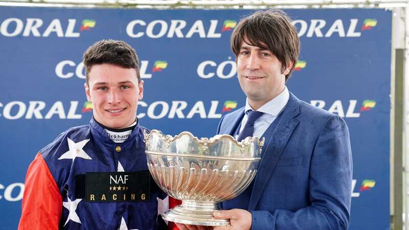 Christian Williams with his longer locks alongside jockey Jack Tudor (Image: PA)