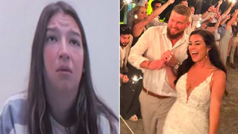 Jamie Komoroski appears worried and fretful as she appears in court via video link (Image: Live5News)