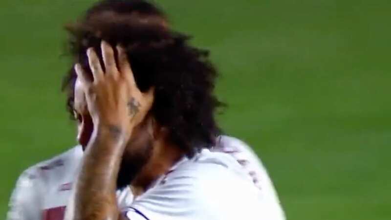 Marcelo was left distraught after the incident (Image: Bein Sports)