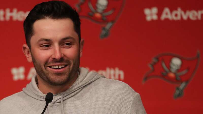 Baker Mayfield must overcome competition from Kyle Trask to start in Week 1. (Image: Icon Sportswire via Getty Images)