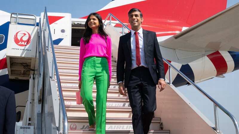Rishi Sunak and his wife Akshata Murty are taking their daughters to Disneyland in California (Image: POOL/AFP via Getty Images)
