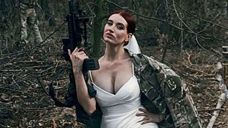Ukrainian former beauty queen Evgeniya Emerald, 31, has become a crack sniper shooter (Image: @emerald.evgeniya/Instagram)