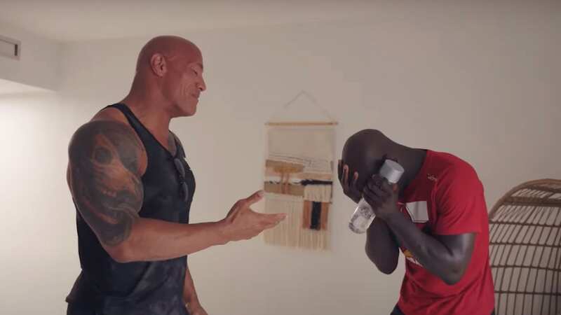 The Rock surprised Gorimbo and left him emotional as he handed him the keys (Image: YouTube/TheRock)