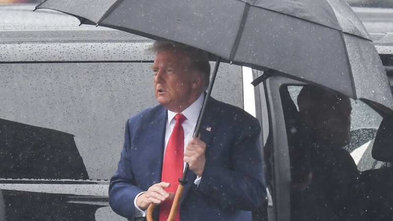 Trump spoke briefly at Reagan National Airport after his arraignment (Image: AFP via Getty Images)