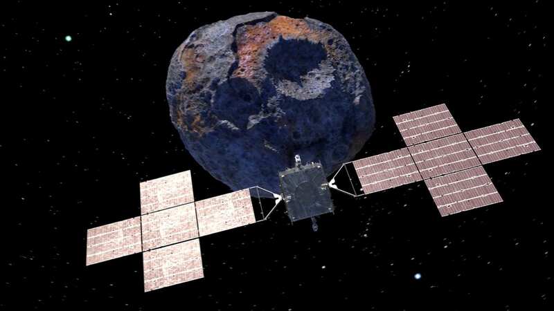 Illustration of asteroid 16 Psyche with the spacecraft observing it (Image: NASA/JPL-Caltech/ASU/SWNS)