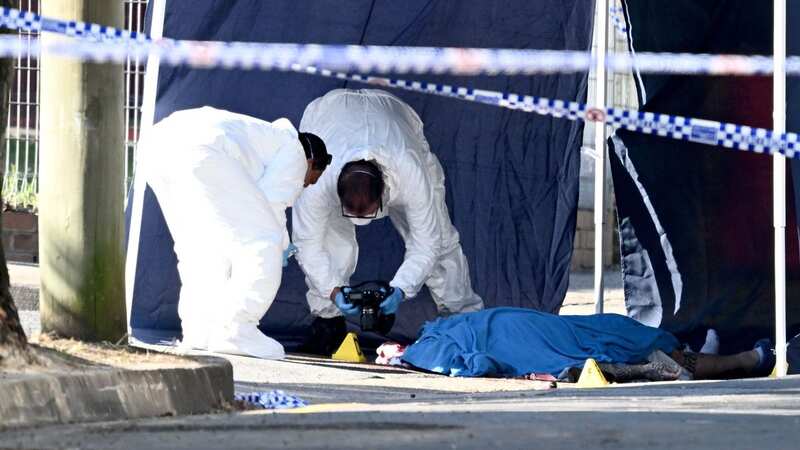 Police at scene of drugs war murder in Sydney (Image: Alamy Stock Photo)