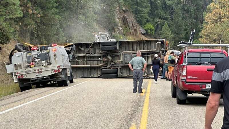 The crash blocked both lanes of Highway 55 for hours (Image: Samantha Grange)