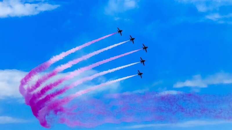 The Red Arrows take to the skies over Eastbourne, East Sussex (Image: Universal Images Group via Getty Images)