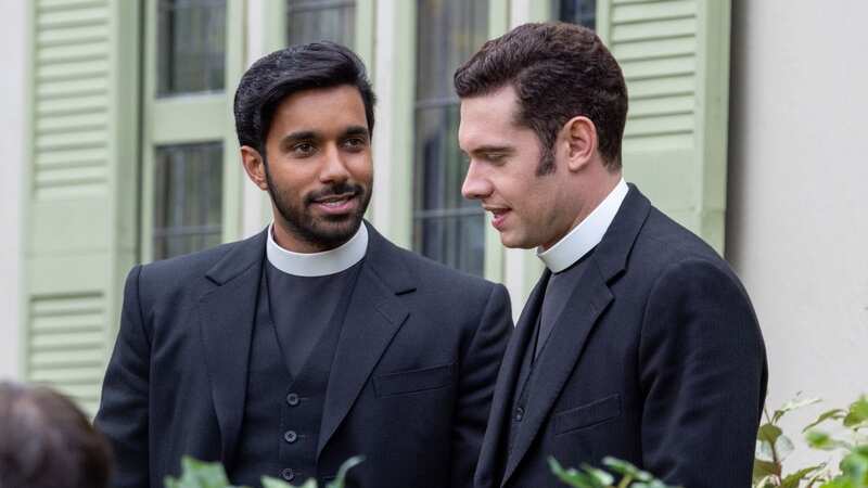 Rishi Nair was spotted filming his first scenes as the new dishy vicar in Grantchester (Image: Geoff Robinson / SplashNews.com)