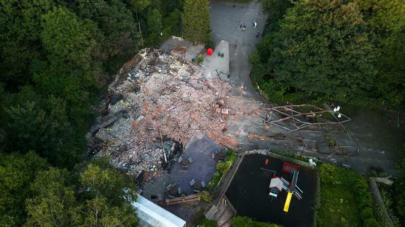 Social media footage posted on Monday evening showed a mechanical digger being used to reduce the remaining structure of the pub to rubble (Image: Alamy Live News.)