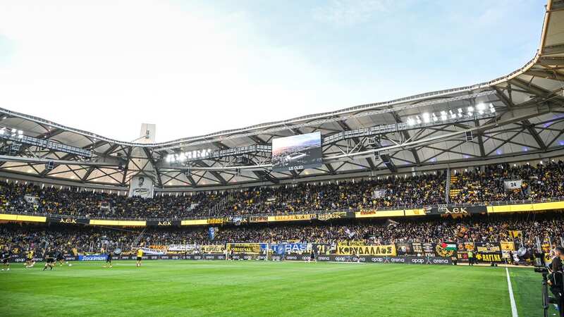An AEK Athens fan was stabbed to death during a violent clash with Dinamo Zagreb fans (Image: Stefanos Kyriazis/NurPhoto via Getty Images)