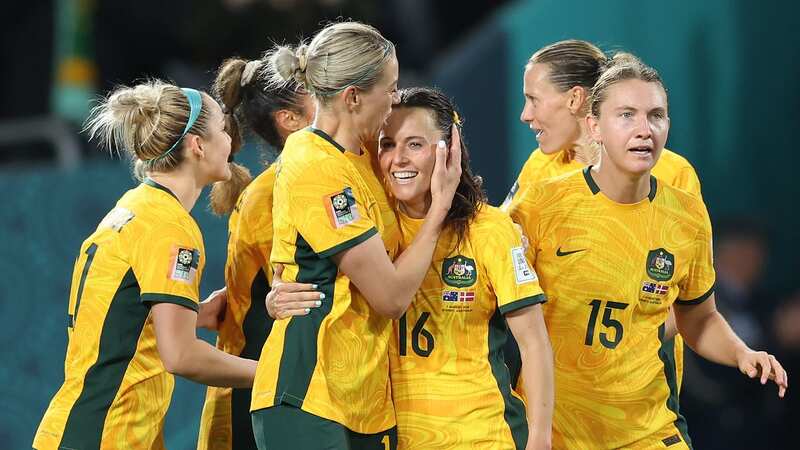 Hayley Raso (3rd R) has already scored three goals at the Women