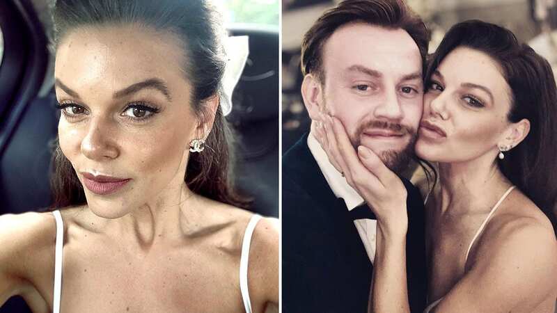 Faye Brookes looks ethereal in white as she gets ready to wed fiancé Iwan Lewis