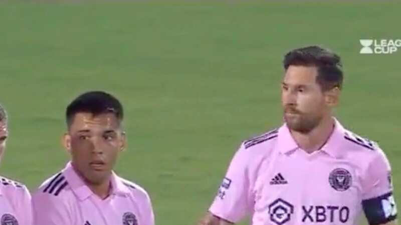 Lionel Messi showed his defensive prowess as he organised his Inter Miami teammates as they faced a free-kick (Image: Leagues Cup/ Apple/ Football Voices / TikTok / WeAreMessi / Twitter)