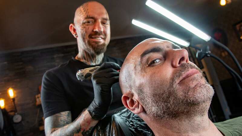 Anthony Donnellan outside Final Chapter Tattoo in Manchester (Image: William Lailey SWNS)
